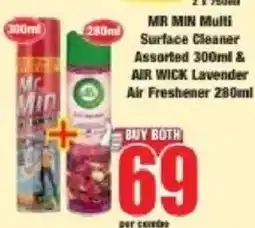 Boxer MR MIN Multi Surface Cleaner Assorted & AIR WICK Lavender Air Freshener offer