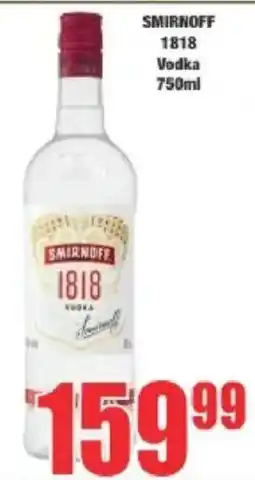 Boxer SMIRNOFF 1818 Vodka offer