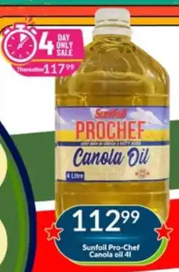 Super Save Sunfoil Pro-Chef Canola Oil offer