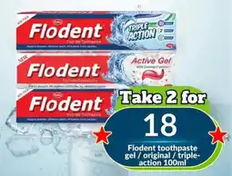 Super Save Flodent toothpaste gel / original / triple-action offer