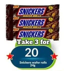 Super Save Snickers wafer rolls offer