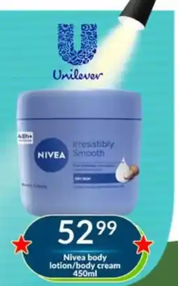 Super Save Nivea body lotion/body cream offer
