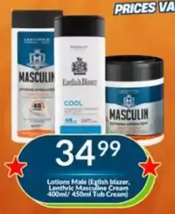 Super Save Lotions Male (English blazer, Lenthric Masculine Cream) offer