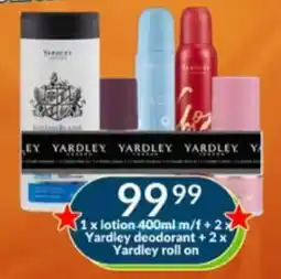 Super Save Yardley lotion and deodorant offer