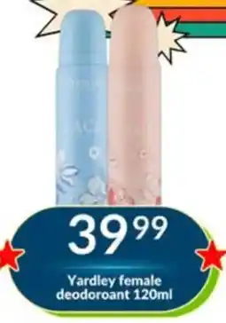 Super Save Yardley female deodoroant offer