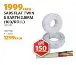 BUCO SABS FLAT TWIN & EARTH 2.5MM offer