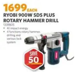 BUCO RYOBI 900W SDS PLUS ROTARY HAMMER DRILL offer