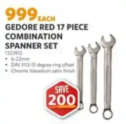 BUCO Gedore red 17 piece combination spanner set offer