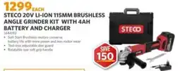 BUCO Steco 20v li-ion 115mm brushless angle grinder kit with 4ah battery and charger offer