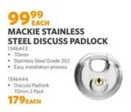 BUCO Mackie Stainless Steel Discus Padlock offer