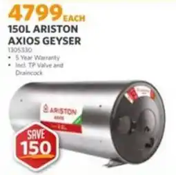 BUCO 150L Ariston Axios Geyser offer