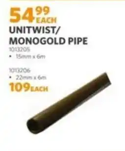 BUCO UNITWIST/MONOGOLD PIPE offer