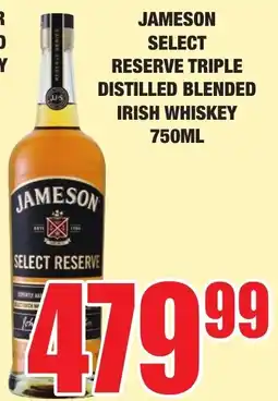 Boxer Liquors Jameson Select Reserve Triple Distilled Blended Irish Whiskey offer