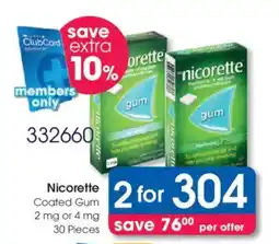 Clicks Nicorette Coated Gum offer