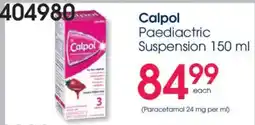 Clicks Calpol Paediatric Suspension offer