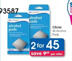 Clicks Clicks alcohol pads offer