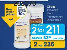 Clicks Clicks Trimshake Meal Replacement Shake offer