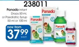 Clicks Panado Infant Drops or Paediatric Syrup offer