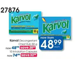 Clicks Karvol Decongestant Chest Rub offer