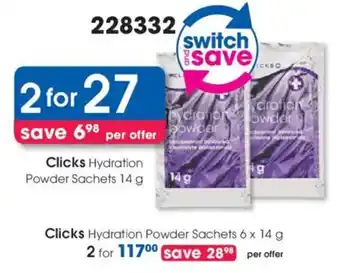 Clicks Hydration Powder Sachets