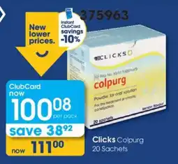 Clicks Clicks Colpurg offer