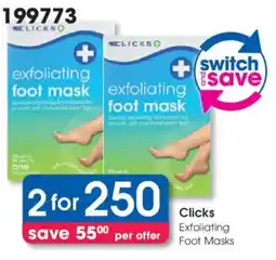 Clicks Clicks Exfoliating Foot Masks offer