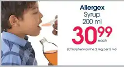Clicks Allergex Syrup offer