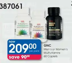 Clicks GNC Men's or Women's Multivitamins offer
