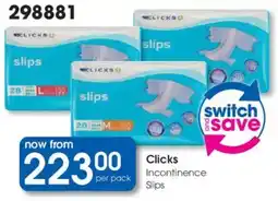 Clicks Clicks Incontinence Slips offer