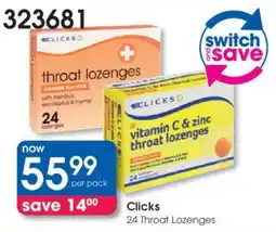 Clicks Clicks vitamin C & zinc throat lozenges offer