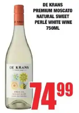 Boxer Liquors DE KRANS PREMIUM MOSCATO NATURAL SWEET PERLÈ WHITE WINE offer