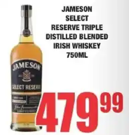 Boxer Liquors Jameson Select Reserve Triple Distilled Blended Irish Whiskey offer