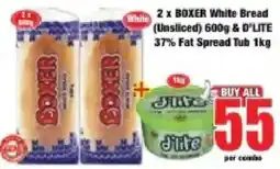 Boxer BOXER White Bread & D'LITE 37% Fat Spread Tub offer