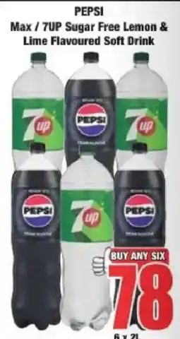 Boxer PEPSI Max / 7UP Sugar Free Lemon & Lime Flavoured Soft Drink offer