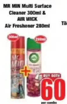 Boxer MR MIN Multi Surface Cleaner & AIR WICK Air Freshener offer