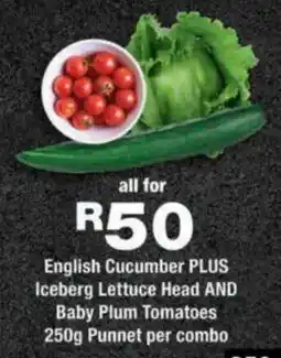 OK urban English Cucumber PLUS Iceberg Lettuce Head AND Baby Plum Tomatoes offer