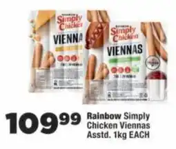 OK Foods Rainbow Simply Chicken Viennas offer