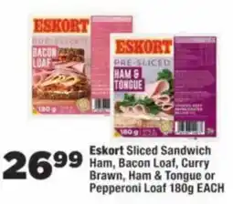 OK Foods Eskort Sliced Sandwich Ham, Bacon Loaf, Curry Brawn, Ham & Tongue or Pepperoni Loaf offer
