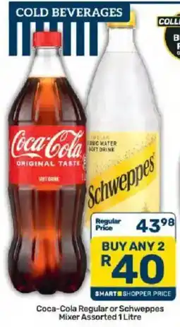 Pick n Pay Coca-Cola Regular or Schweppes Mixer Assorted offer