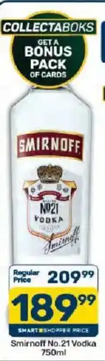 Pick n Pay Smirnoff No.21 Vodka offer