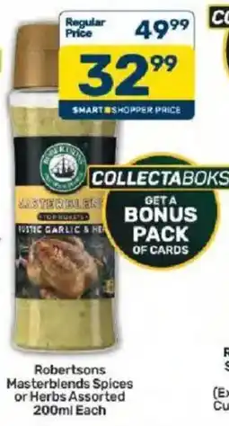 Pick n Pay Robertsons Masterblends Spices or Herbs Assorted offer
