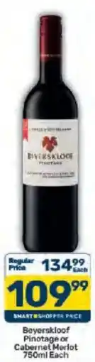 Pick n Pay Liquor Beyerskloof Pinotage or Cabernet Merlot offer