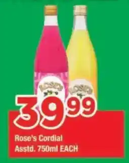 OK Grocer Rose's Cordial offer