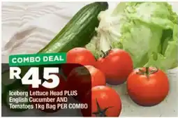 OK Grocer Iceberg Lettuce Head PLUS English Cucumber AND Tomatoes offer