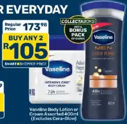 Pick n Pay Vaseline Body Lotion or Cream Assorted offer