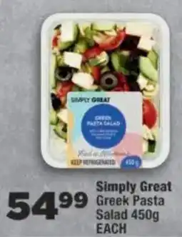 OK Foods Simply Great Greek Pasta Salad offer