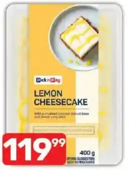 Pick n Pay Pick n Pay Lemon Cheesecake offer