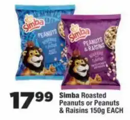 OK Foods Simba Roasted Peanuts or Peanuts & Raisins offer