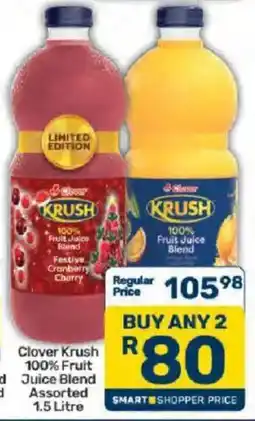 Pick n Pay Clover Krush 100% Fruit Juice Blend Assorted offer