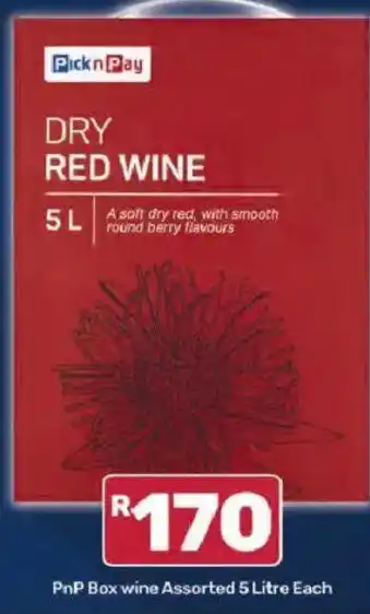 Pick n Pay Dry Red Wine Assorted